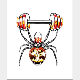 Workout: FUNNY PUMPKIN SPIDER Posters and Art